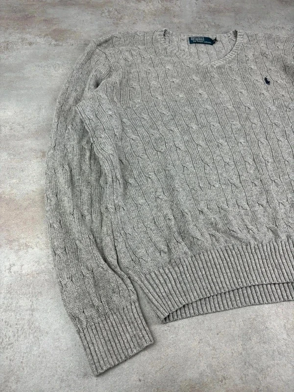 🌸 Twisted gray silk sweater, Ralph Lauren blue logo Size XL/42 🌸 – photo 3